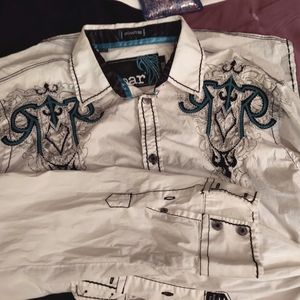 ROAR Embroidered Men's Button Up Shirt